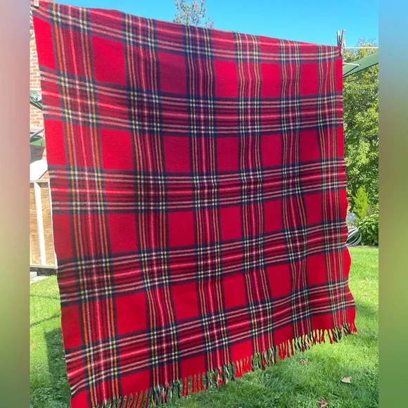 Faribo Pure Wool Faribault Woolen Mill Co. Tartan Throw with Fringes - Picture 1 of 7